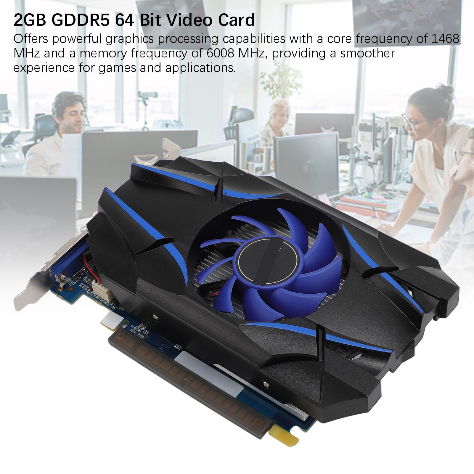 Gugxiom Scheda Grafica da Gioco GT1030 2G, Interfaccia Multimediale HD GDDR5 da 1468 MHz 6008 MHz a 64 Bit Interfaccia VGA Scheda Video per Computer PC, Risoluzione 4096x2160