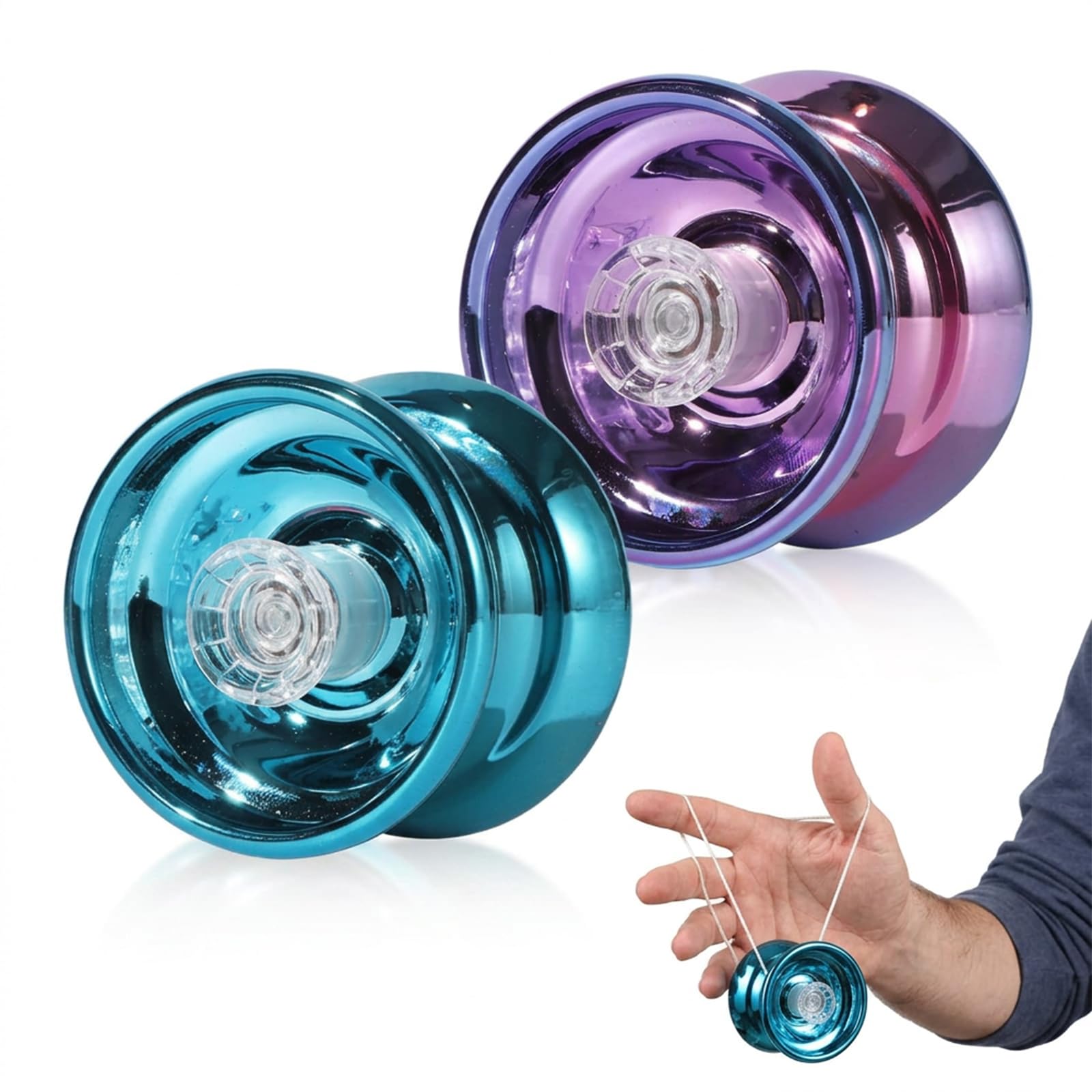 2PCS Yoyo, Beginner Friendly Responsive Trick Yo Yo (Blue Purple)