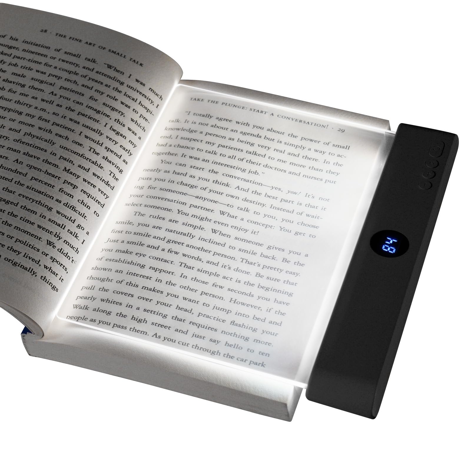 HOTUT Lightwedge Leselampe, tragbare Flaches Buchlicht zum Lesen im Bett bei Nacht, LED Buchlampe, Panel Book Light, Augenschutz leselicht buch Buchseite Licht, Geschenk für Buchliebhaber - Schwarz