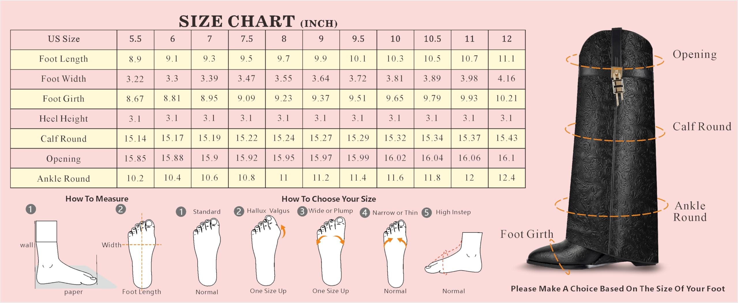 CDHYX Fold Over Boots for Women Pointy Pull-on Wedge Heel Knee Shark Boot With Side Zipper Padlock Design: 7.5 Black-yh