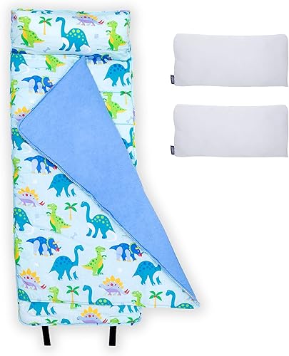 Wildkin El tapete original para siesta viene con almohada extraíble de respaldo Dinosaur Land
