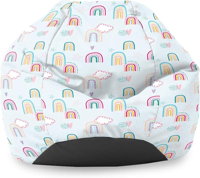 rucomfy Beanbags Rainbow Sky Kids Classic Bean Bag. Comfortable Home & Bed Room Chair. Durable & Machine Washable - 65 x 85cm