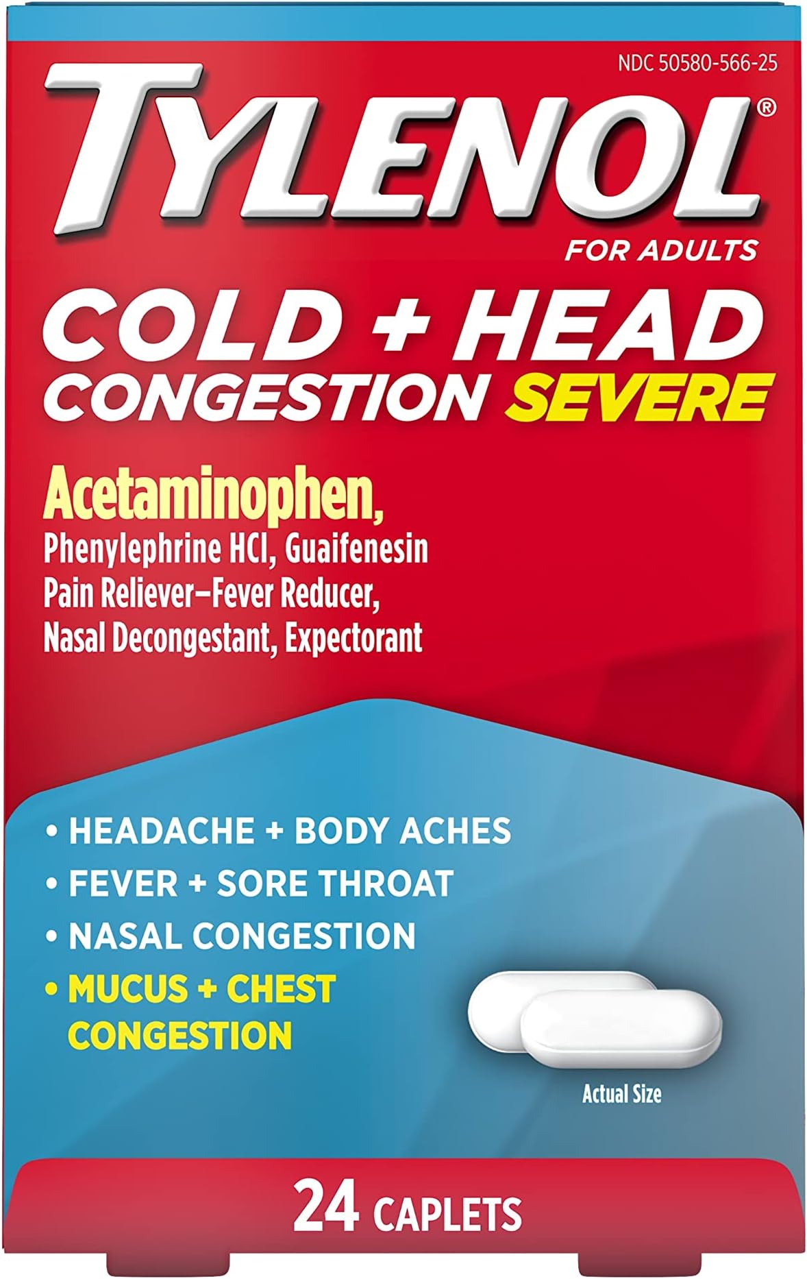 Tylenol Cold + Flu Severe Day & Night Caplets 24 ea (3 Pack) Health & Household