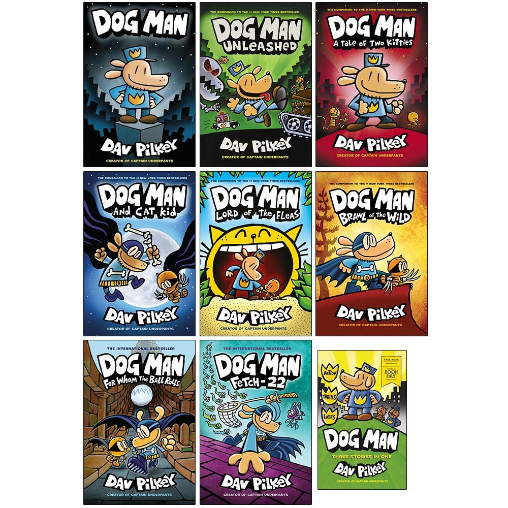 Dog Man Series 9 Books Collection Set With World Book Day (Dog Man, Unleashed, A Tale of Two Kitties