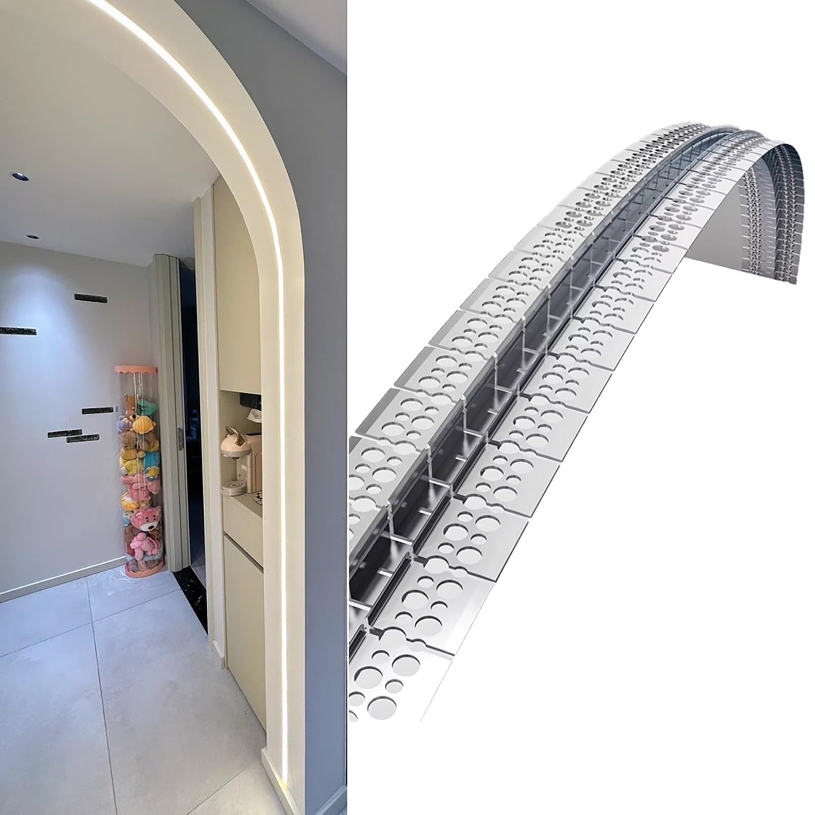 Profili per Strisce LED Profilo Diffusore a LED per Illuminazione Indiretta a Soffitto, Profilo in Alluminio Flessibile per Strisce LED, Canale Diffusore a LED da Incasso(87ft(26.5m))
