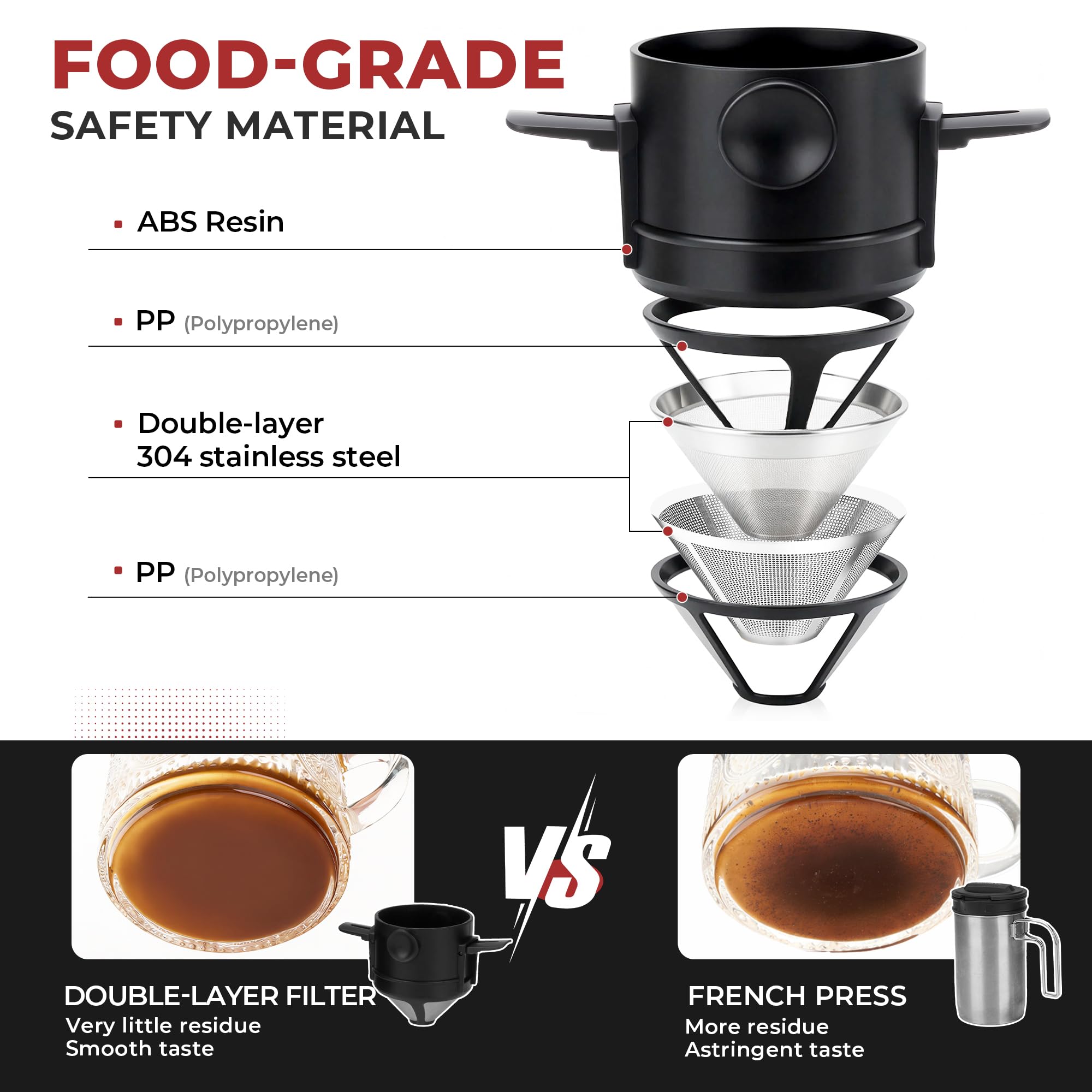 Alocs Cafetera de camping de 2,3 L, hervidor de camping con kit de café vertido, hervidor de viaje plegable, portátil para camping, hogar, oficina, uso al aire libre