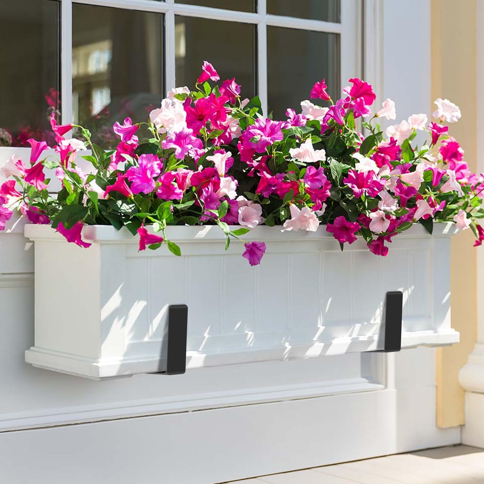Sekcen 6 Stück Blumenkasten-Halterungen für Blumenkasten, verstellbare Deckschienenhalterungen