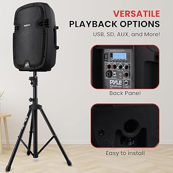 Pyle Portable PA Speaker System 1000W Bluetooth Active/Passive Outdoor