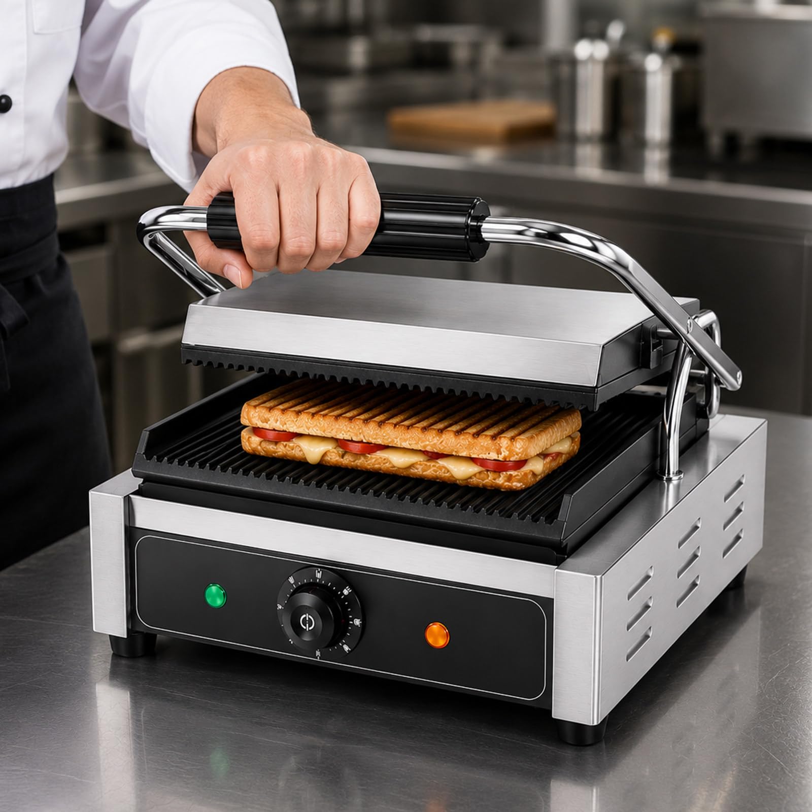 Sandwichera Eléctrica, Grill, Placas Antiadherentes Single-B