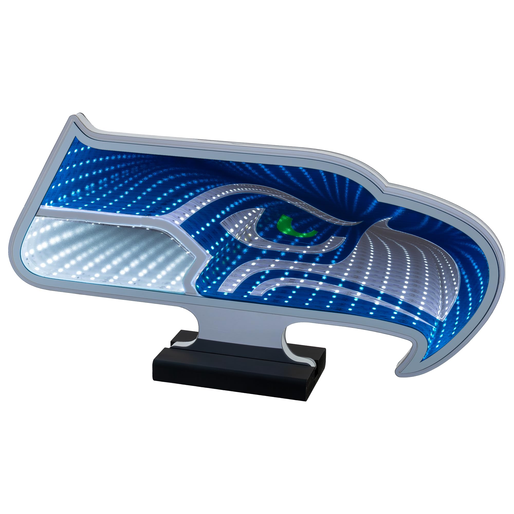 Sporticulture NFL Team Seattle Seahawks LED Infinity Logo Light - 3D Light Effect, Acrylic Display with UL Plug and Stand