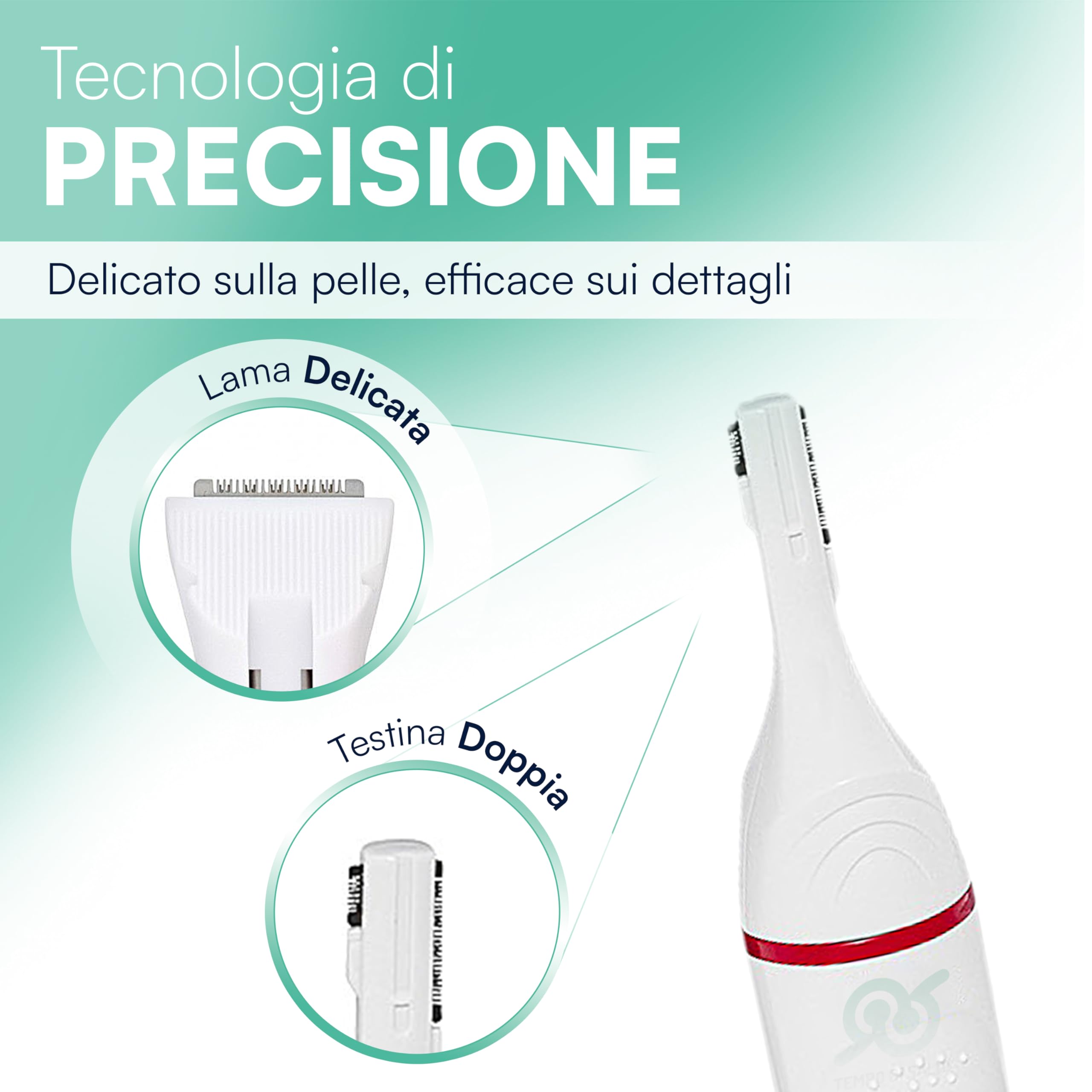 Tempo di Saldi Rasoio Elettrico Donna per Viso e Corpo - Epilatore per Sopracciglia, Parti Intime e Bikini Trimmer - Depilatore Portatile a Batteria con Testina di Precisione e Accessori