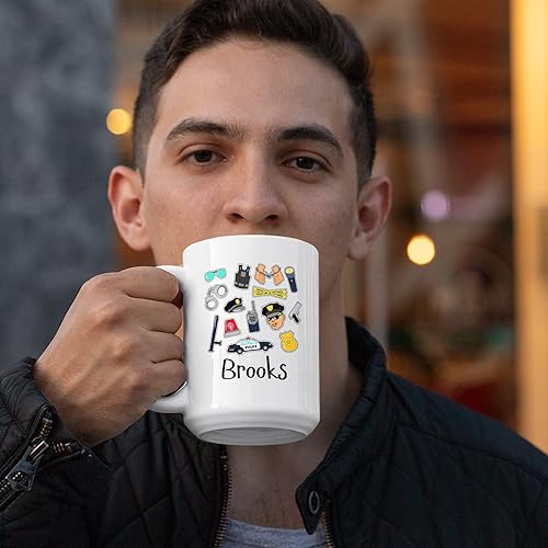 Miniatura 28 de Taza de café personalizada con texto en inglés "The One Where Becomes a Cop", taza de café blanca de 11 onzas, 15 onzas Taza blanca Becomes A