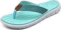 KuaiLu Women's Flip Flops with Arch Support, Yoga Mat Cushion & Non-Slip Sole - Lightweight Beach Walking Sandals