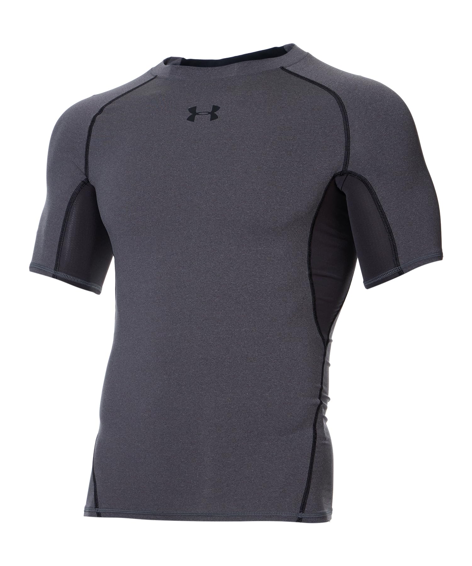 Under Armour Men's UA HeatGear Armour Baselayer Short Sleeve Shirt Large charcoal light heather black