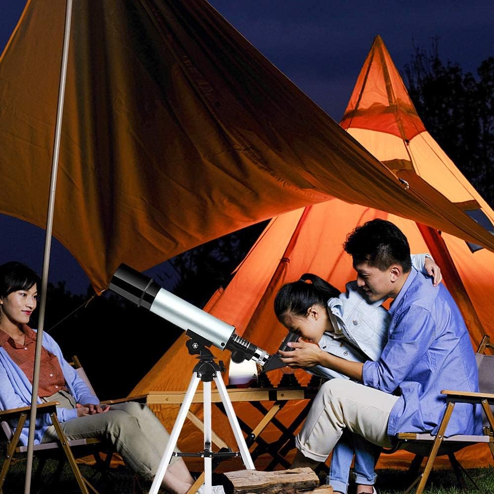 Astronomical Telescope Compact Portable Telescope of 90X Magnification with Adjustable Tr for Kids Beginners