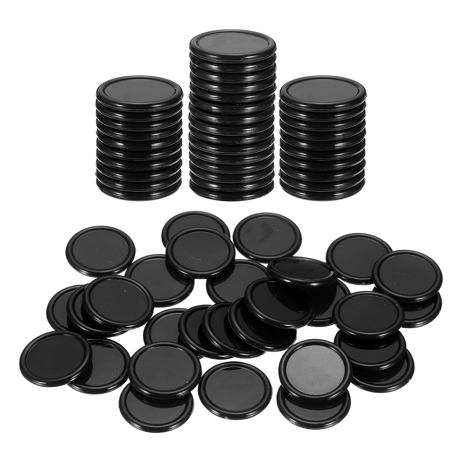 sourcing map 100Pcs 0.8 Inch Plastic Poker Chips, Mini Bingo Chips Learning Counters Counting Counters Disks Markers Opaque Game Tokens for Game Play Math Counting, Black