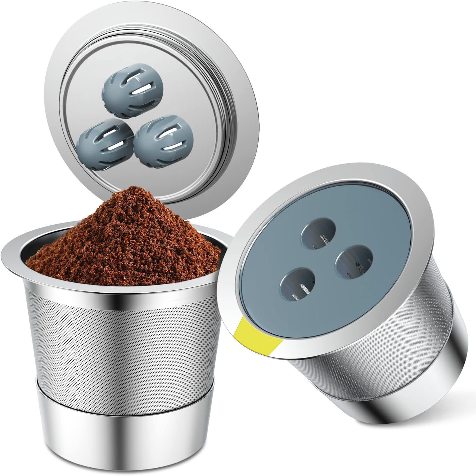 Stainless Steel Reusable K Cups Compatible with Ninja Coffee Maker,Upgrade2 Pack K Cups Reusable Coffee Pods,Permanent Coffee Filters Fit Ninja CFP201 CFP300 CFP305 CFP307 CFP400 (2Pack)