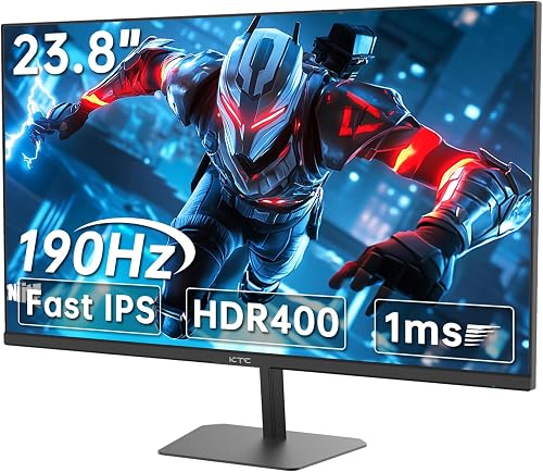 KTC 24 inch 190Hz/180Hz Gaming Monitor,HDR 400 Fast IPS Screen,FHD 1080P Monitor, 133% sRGB,AdaptiveSync,1ms Response Time,HDMI *2&DP*1,Tilt Adjustable, Eye Care