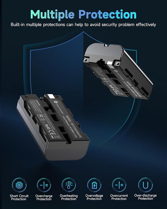 FirstPower NP-F550 Battery 2-Pack and USB Dual Charger for Sony NP-F330