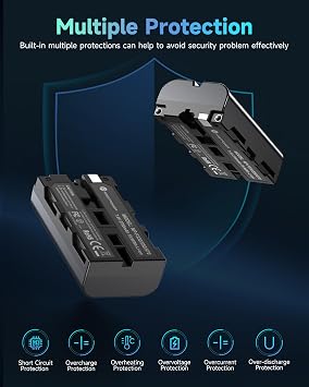 FirstPower NP-F550 Battery 2-Pack and USB Dual Charger for Sony NP-F330