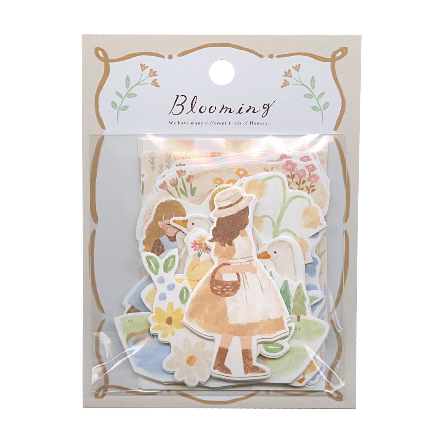 Autocollant fleuri beige 81836 adhésif haut de gamme aux détails soignés