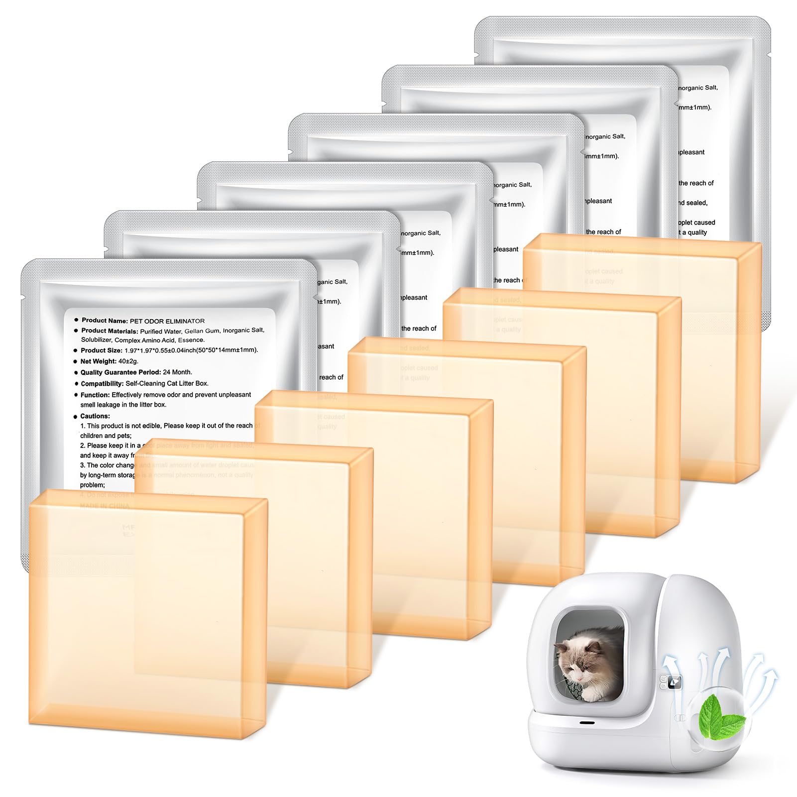 6 x N50 neutralizator zapachów 2.0 do Pura Max & Pura Max 2 – wkłady do usuwania zapachów do samoczyszczących kuwety dla kotów, ekskluzywna kompatybilność, długotrwała kontrola zapachu