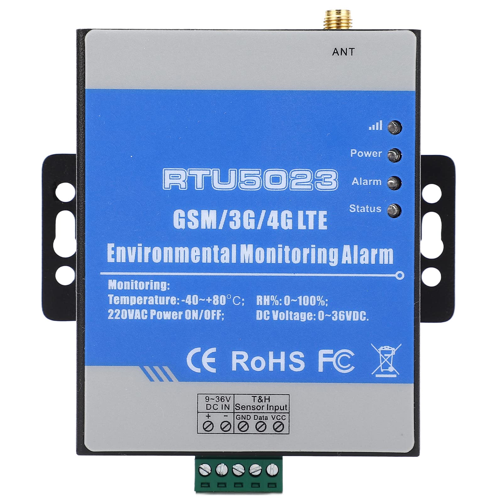 Alarma Ambiental GSM 3G 4G LTE Smart RTU5023 Monitoreo de Cortes de Energía Batería Recargable Alarma de Temperatura y Humedad para Acuarios Domésticos (Enchufe de la UE 4GL-E)