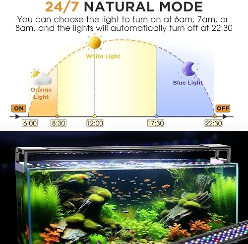 Miniatura 4 de hygger Luz LED de acuario de 10 W para plantas, luz de tanque de peces de espectro completo con temporizador de encendidoapagado automático,
