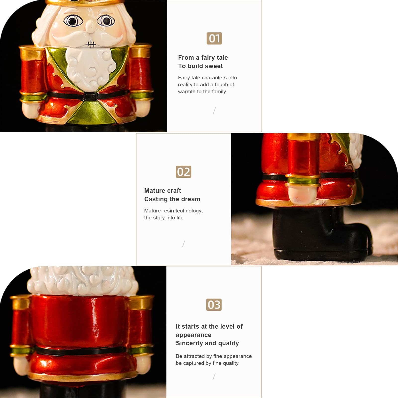 Lot De 2 Bougeoirs Casse-Noisette En Résine - Décoration De Noël Intérieur/extérieur - 9x7x14 Cm