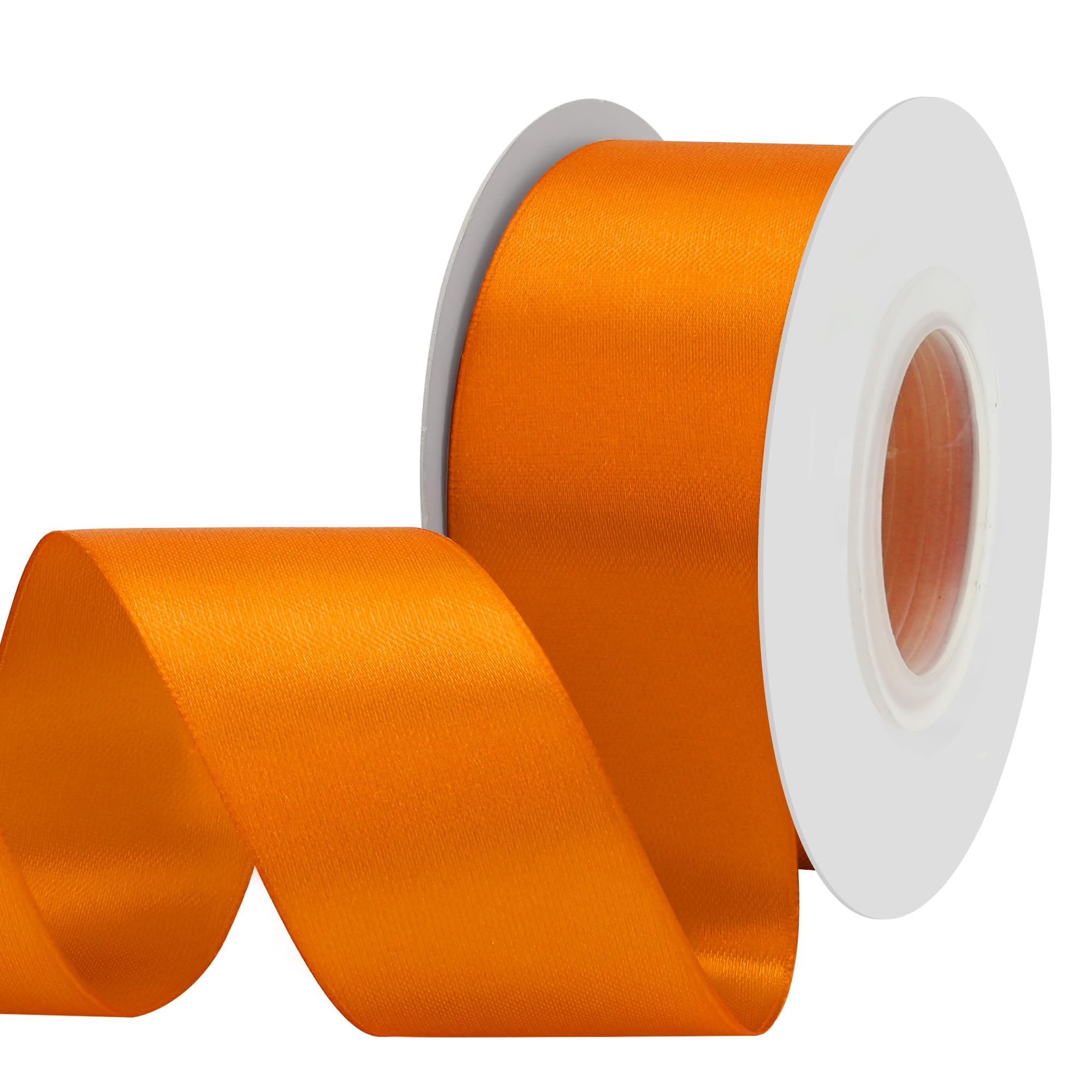 BVIEAKD 53mm Wide 22m Double Face Orange Satin Ribbon Fabric Ribbon for Gift Wrapping Very Suitable for Weddings Decoration Bouquet Balloons Arts Craft Sewing Hair Bow Invitation - Image 3
