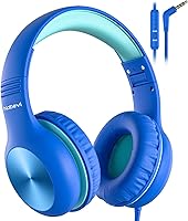 Nabevi Kids Over-Ear Headphones with Mic, 85/94dB Volume Limiter, SharePort - Wired for Toddlers, School, Tablet, iPad, Travel