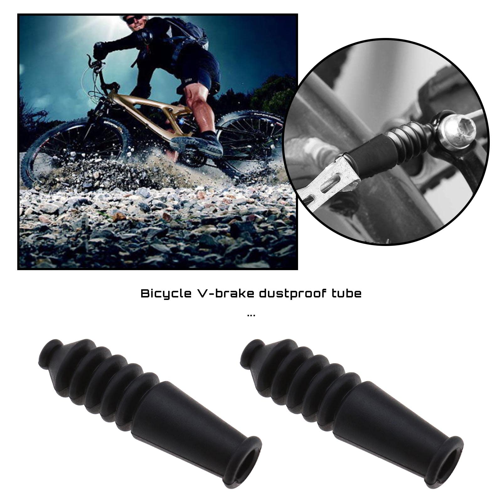 SING F LTD 10pcs Mountain Bike V Brake Cable Rubber Boot Protective Cover Rubber Gaiter for Bicycle V-Brake Cable Noodle Boot Dust Cover
