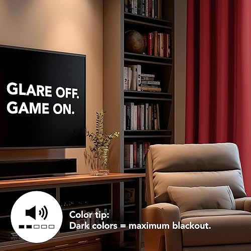 Miniatura 8 de Deconovo Cortinas opacas para dormitorio, juego de 2 paneles de 38 pulgadas de ancho x 45 pulgadas de largo, paneles con aislamiento térmico y