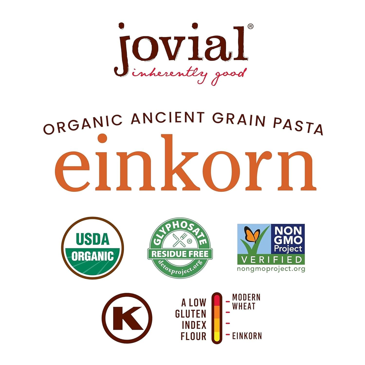 Jovial Einkorn Wheat Organic Spaghetti Pasta - Thin Spaghetti Noodles, Dried Pasta, 7 g Protein per Serving, USDA Organic, Non GMO - 12 Ounce, Pack of 3