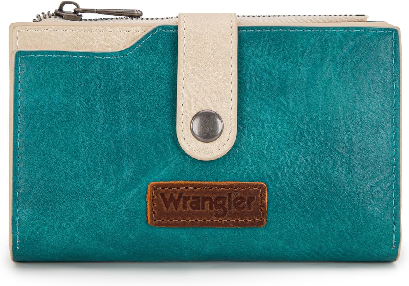 Wrangler Wallet for Women Bifold Card Holder with Zipper and ID Window
