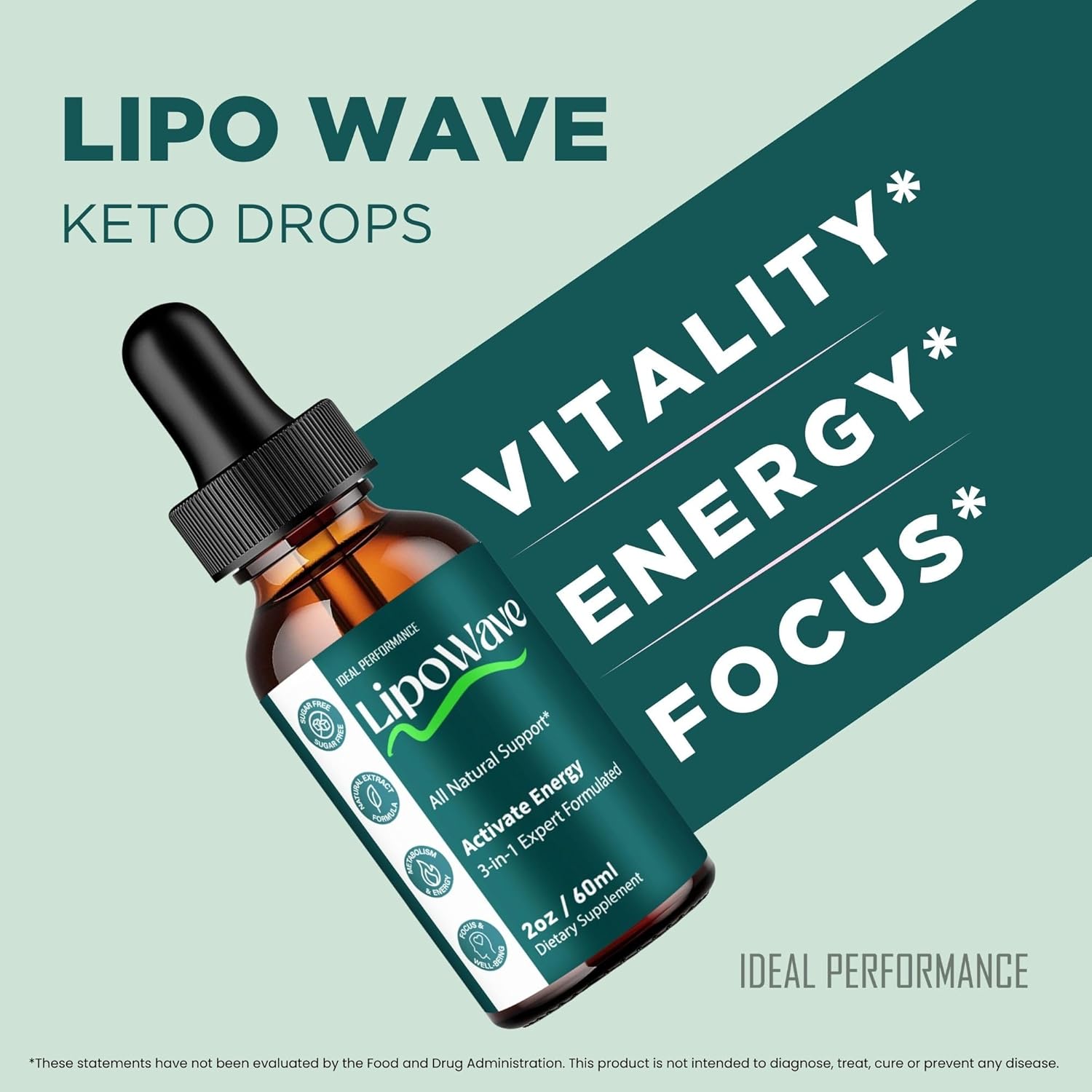 Lipowave Drops, Official Lipowave Supplement Drops - Maximum Strength, All Natural Keto Droppers, Advanced Formula Sustain Active Lifestyle & Fitness Goals, Premium Lipo-Wave Support Reviews (3 Pack)