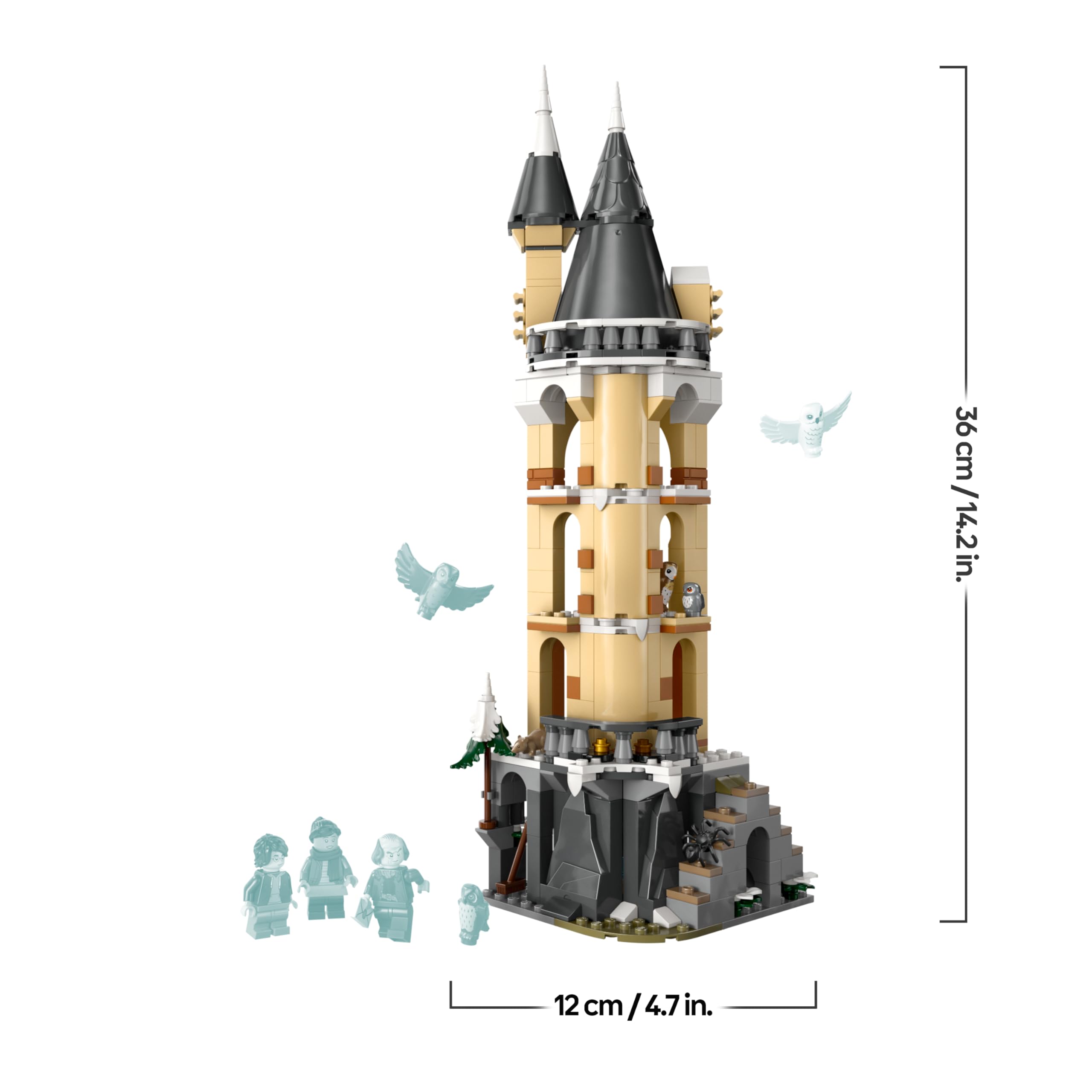 LEGO Harry Potter Guferia del Castello di Hogwarts, Gioco per Bambini e Bambine da 8 Anni in su con 3 Minifigure e 5 Gufi Giocattolo, Idea Regalo dal Wizarding World, Set Modulare 76430