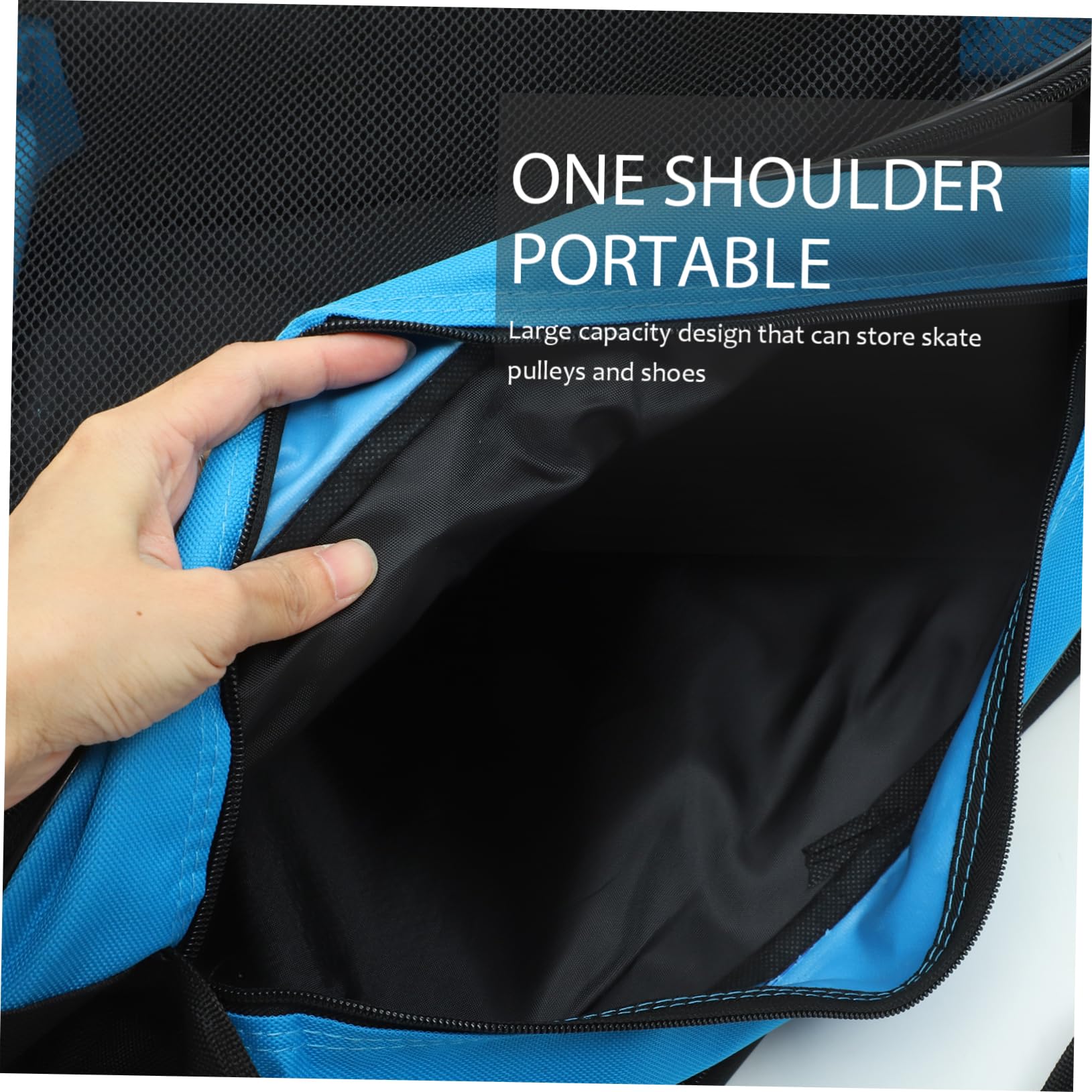 Borsa per Scarpe da Pattinaggio Cerniera Oxford Nero 2 Pezzi, Facile da Pulire, per Uso Esterno, Design Semplice e Funzionale