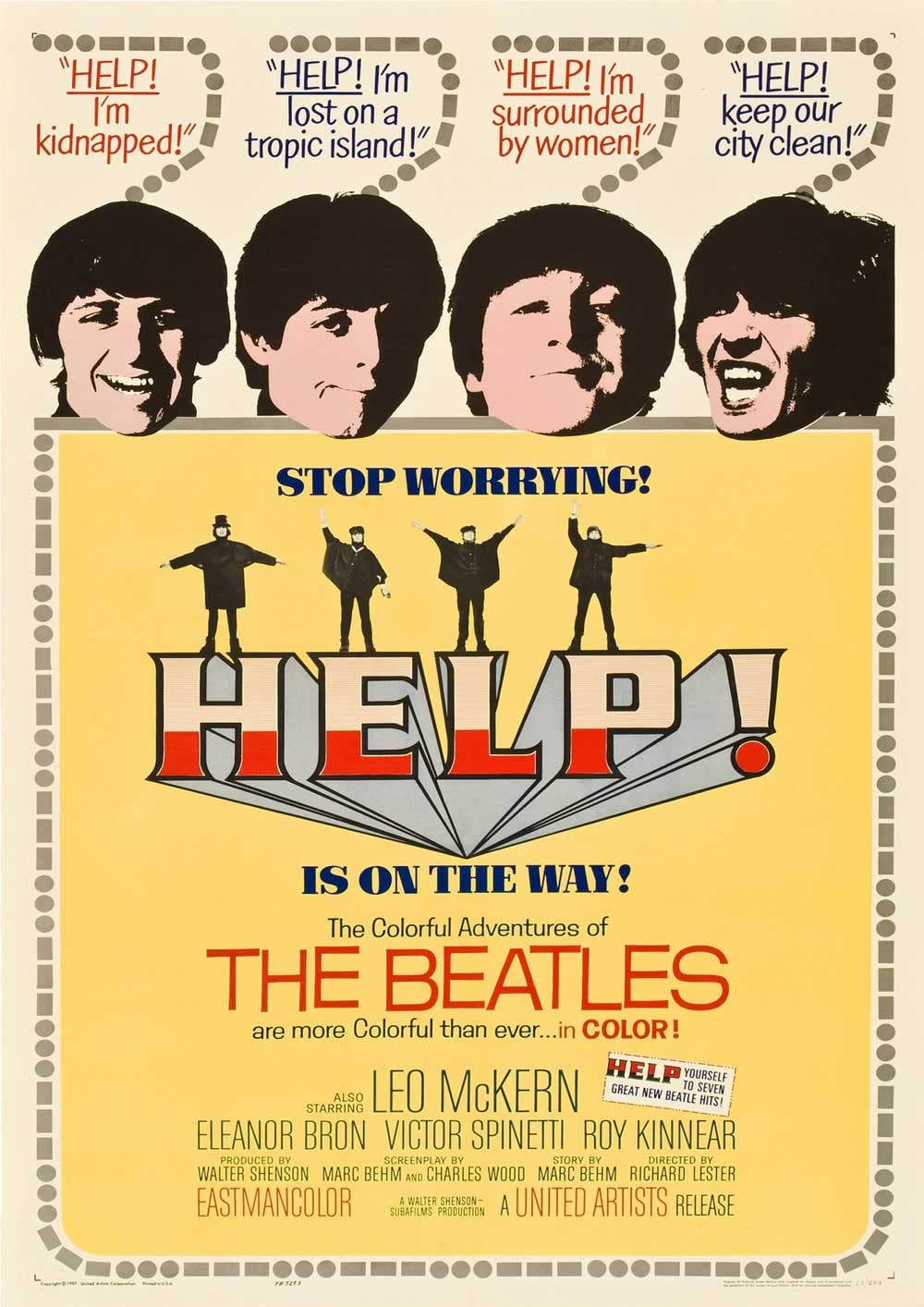 Omg Printing The Beatles Help Poster/Print/Picture Satin Photo Paper - A4-210Mm X 297Mm