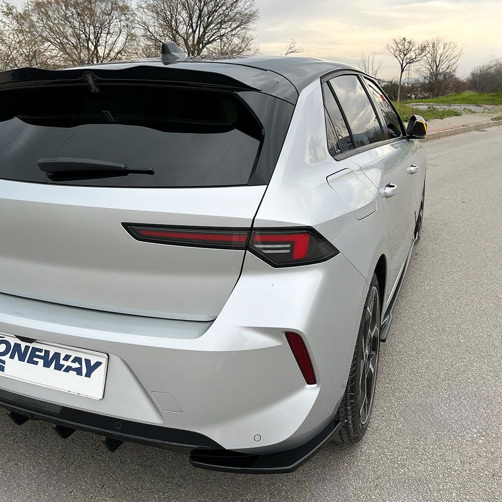 Oneway Diffusori Laterali Posteriori compatibili con Opel Astra L HB 2021- - Nero lucido