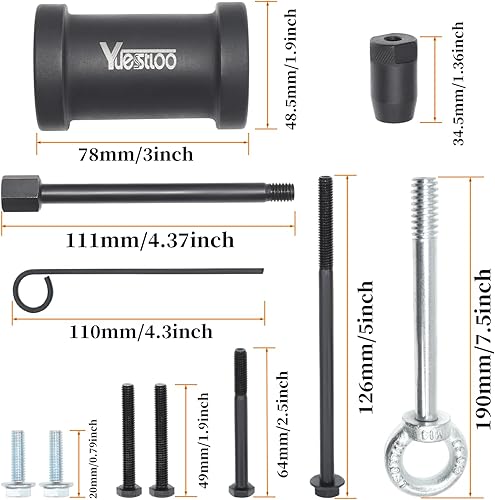 Miniatura 19 de Kit de herramientas de sincronización de alineación del árbol de levas, compatible con motor BMW N20 N26, con herramienta de soporte de volante
