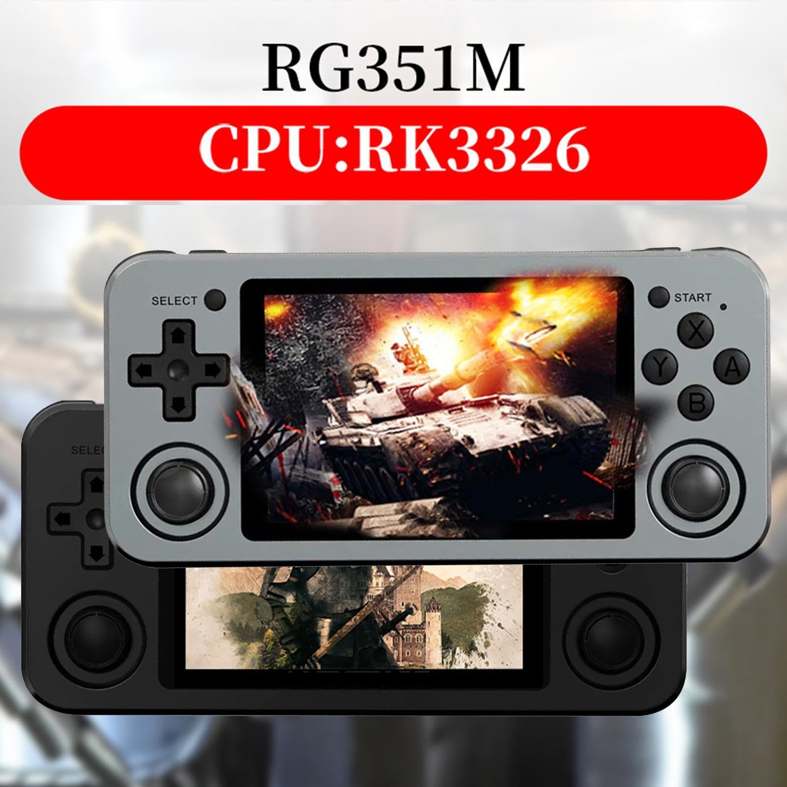 Console di Portatile RG351M, Console di retrò con Schermo | da 3,5 Pollici con Scheda TF 128G 20000 Giochi Classici di Videogiochi OpenDingux di Portatile