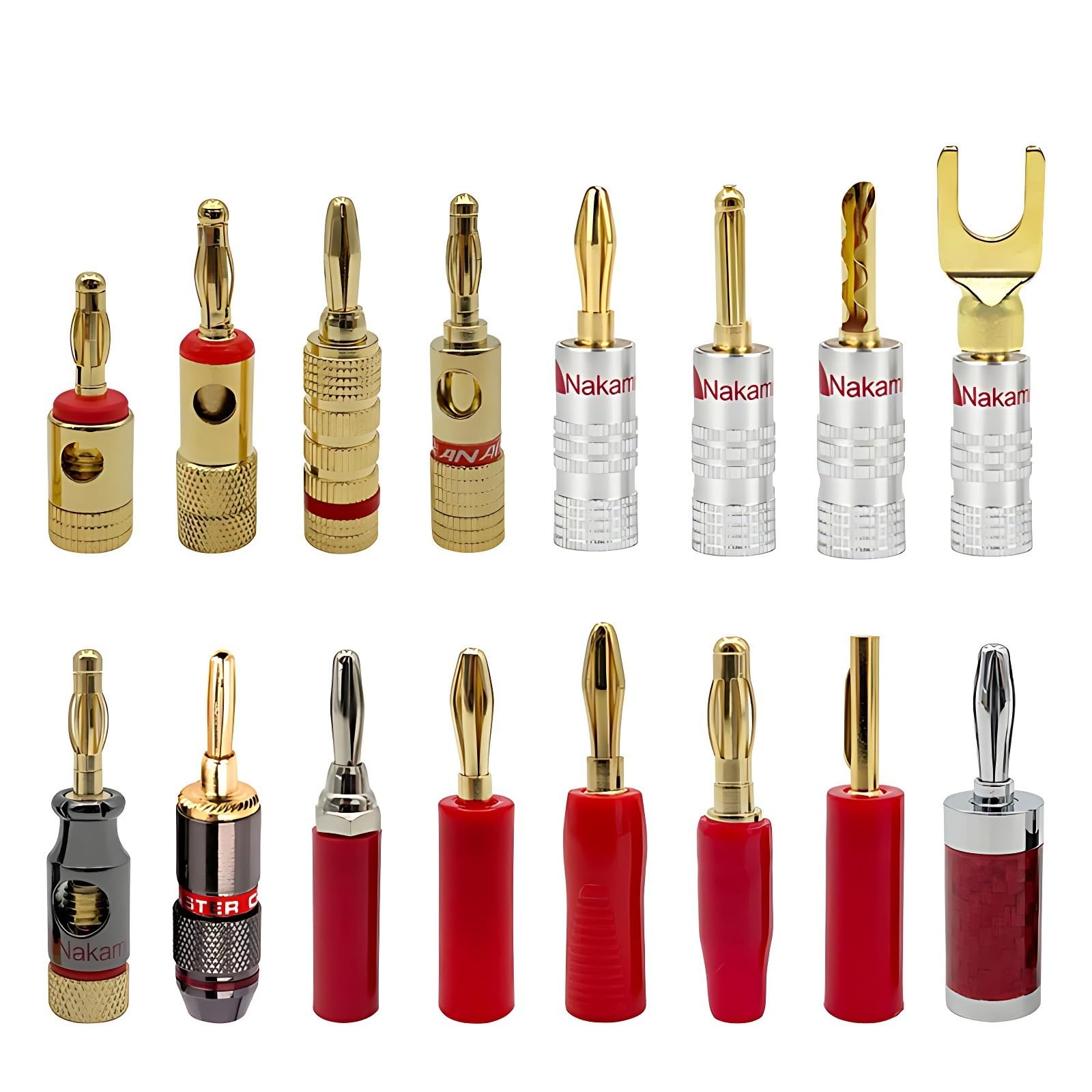 Lot de 10/20 fiches banane plaquées or de 4 mm pour haut-parleur audio (Gx20)