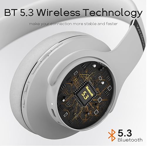 Miniatura 5 de DOQAUS Auriculares Bluetooth sobre la oreja, tiempo de reproducción de 90 horas, 3 modos de ecualización, audio de alta fidelidad, micrófono ENC,