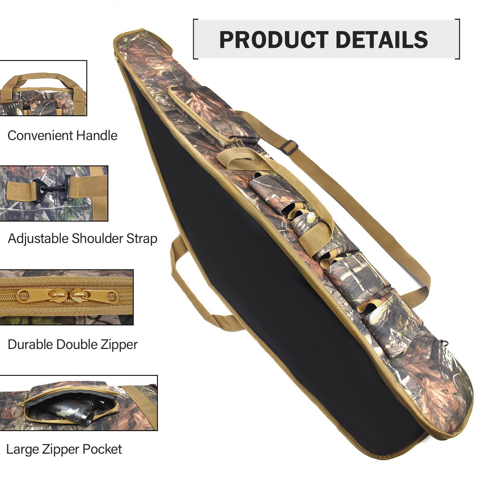 Fundas Soft-Rifle-Cases para pistolas para escopetas bolsa de rifle larga con bolsa de soporte para revista múltiple, almacenamiento y transporte de correa de hombro antideslizante ajustable