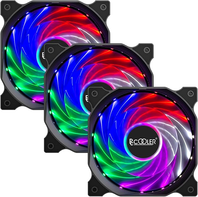 Pccooler 120mm fan phantom series, 3M120FAN-HY RGB LED computer case fan-PWM PC cooling fan, silent fan, CPU cooler