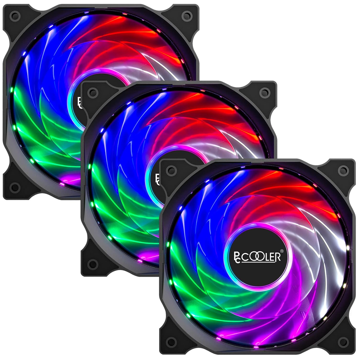 Pccooler 120mm fan phantom series, 3M120FAN-HY RGB LED computer case ...
