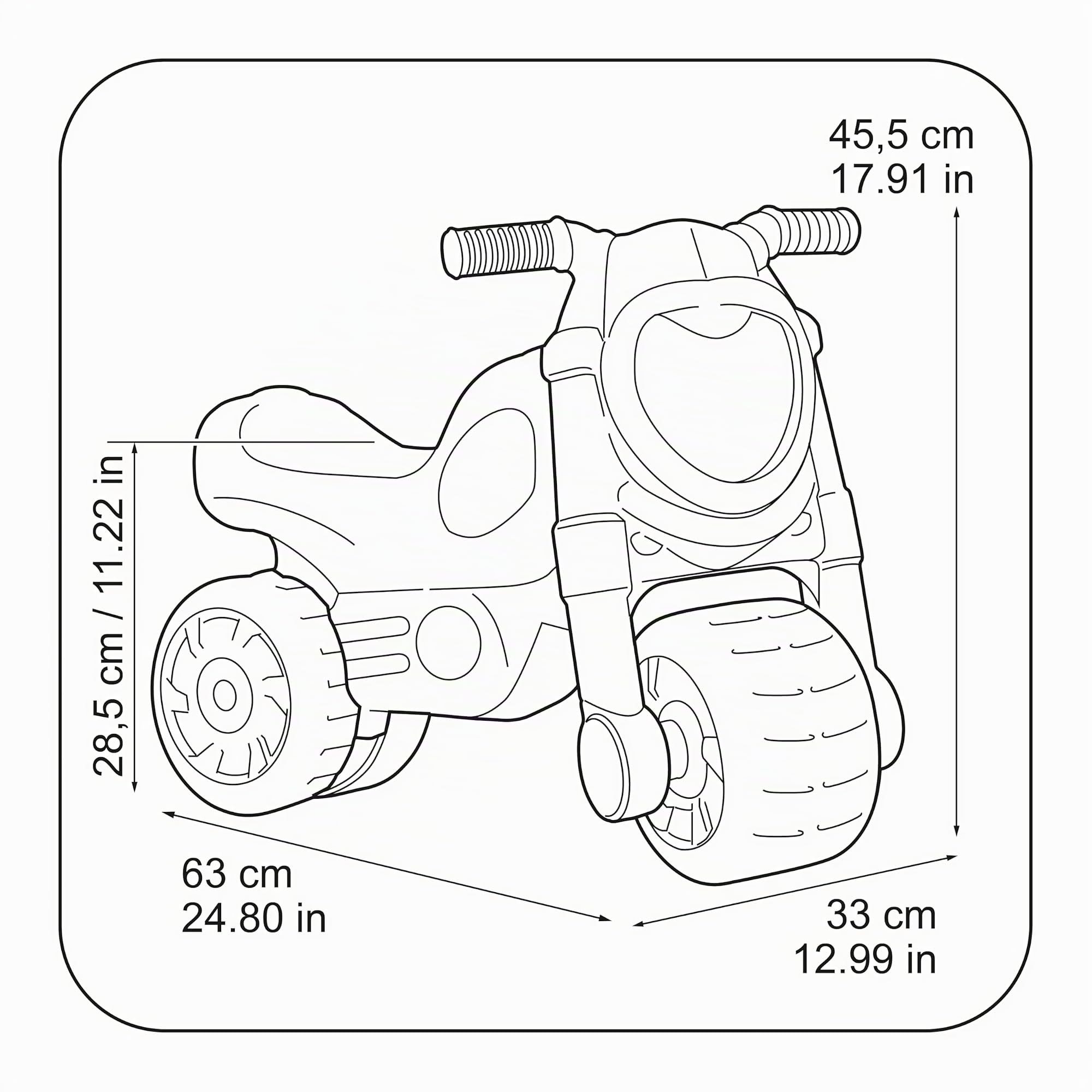 FEBER - Motofeber Casual, Porteur en Forme de Moto avec Un Design Qui Inspire Relaxation, Stable et sûr, conçu pour Le développement des Enfants de 18 Mois à 3 Ans, Famosa (FED30000)