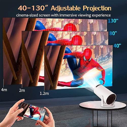 Miniatura 6 de Mini proyector, 4K 1080P compatible con proyector portátil con doble banda WIFI6 y Bluetooth 5.2 Android 13, corrección trapezoidal automática,