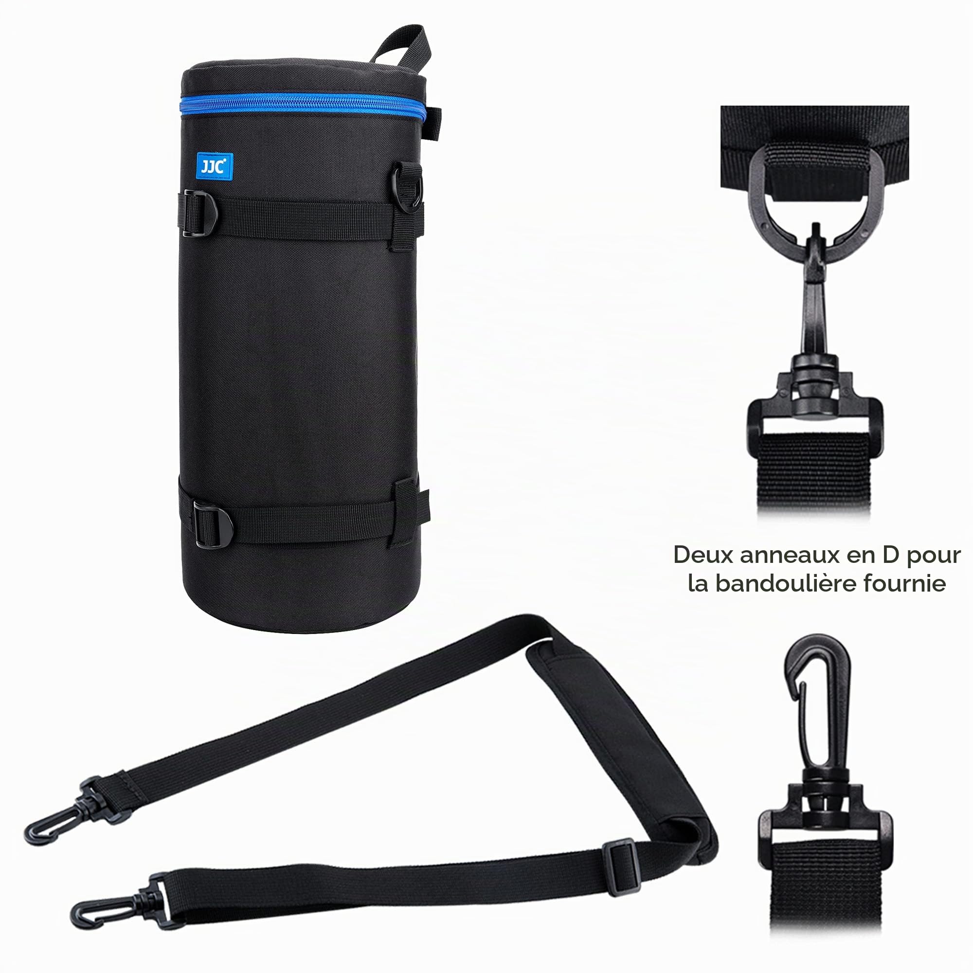 JJC Pochette De Protection pour Objectifs Sony FE 200-600mm F5.6-6.3 RF 200-800 mm F6,3-9 is NIKKOR Z 180-600mm F5.6-6.3, Étui D'objectif avec Bandoulière, Taille Intérieure 5,5 x 14,5 Pouces